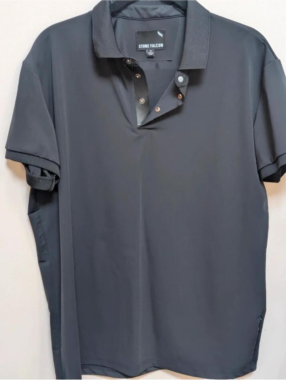 Stone Falcon Black Performance Polo Shirt Men's Medium Golf Tactical